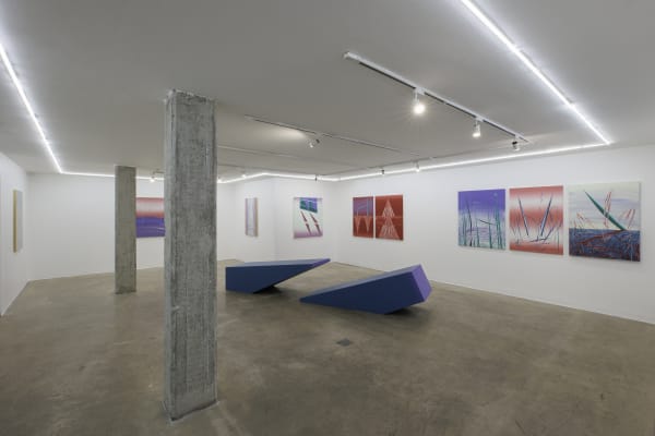 Installation view of Livelier a solo exhibition of works by Farbod Elkaei.