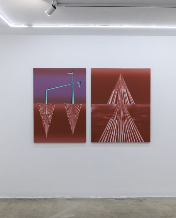 Installation view of Livelier a solo exhibition of works by Farbod Elkaei.