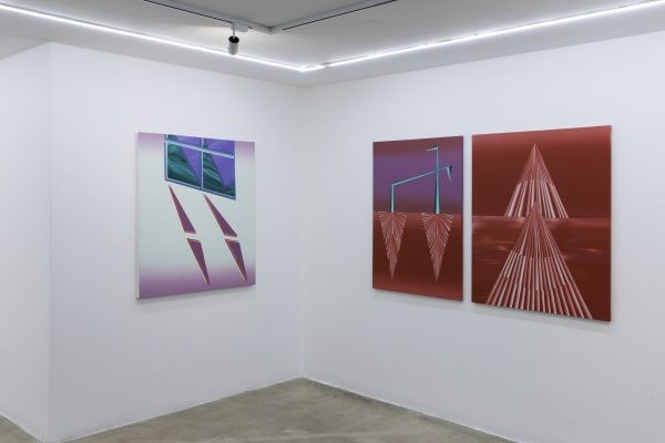 Installation view of Livelier a solo exhibition of works by Farbod Elkaei.