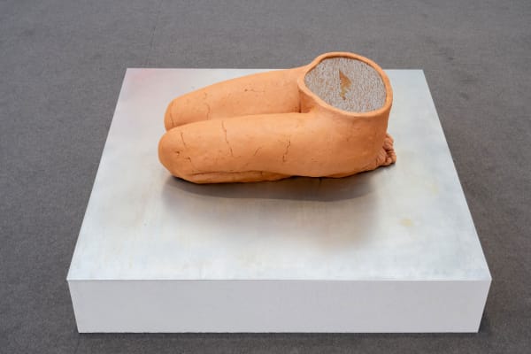 Installation view of a group presentation of works by Farhad Moshiri, Farideh Lashai, Parvaneh Etemadi, Andisheh Avini, Reza Aramesh, Hoda Kashiha and Roksana Pirouzmand at Frieze Los Angeles 2025.