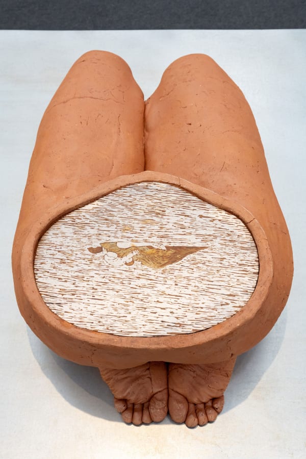 Installation view of a group presentation of works by Farhad Moshiri, Farideh Lashai, Parvaneh Etemadi, Andisheh Avini, Reza Aramesh, Hoda Kashiha and Roksana Pirouzmand at Frieze Los Angeles 2025.