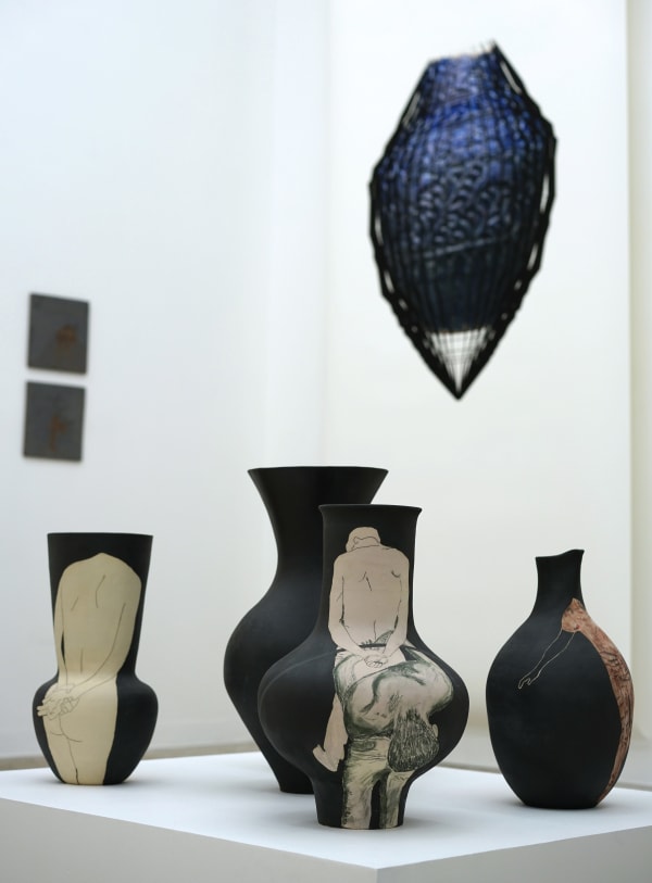 Installation view of a group presentation of works by several artists presented by Zaal Art Gallery in collaboration with Guest House.