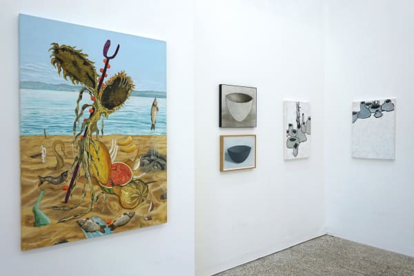 Installation view of a group presentation of works by several artists presented by Zaal Art Gallery in collaboration with Guest House.