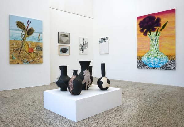 Installation view of a group presentation of works by several artists presented by Zaal Art Gallery in collaboration with Guest House.