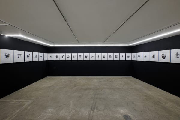 Installation view of Arabesques and That Flower Bunch a solo presentation of works by Keyvan Mahjoor.