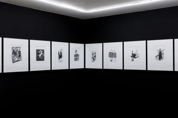 Installation view of Arabesques and That Flower Bunch a solo presentation of works by Keyvan Mahjoor.