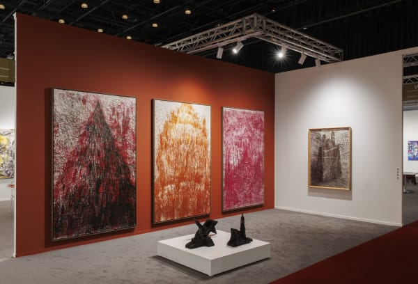 Installation view of a solo presentation of works by Mohammad Piryaee at Art Dubai 2025.