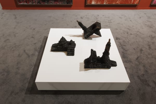 Installation view of a solo presentation of works by Mohammad Piryaee at Art Dubai 2025.