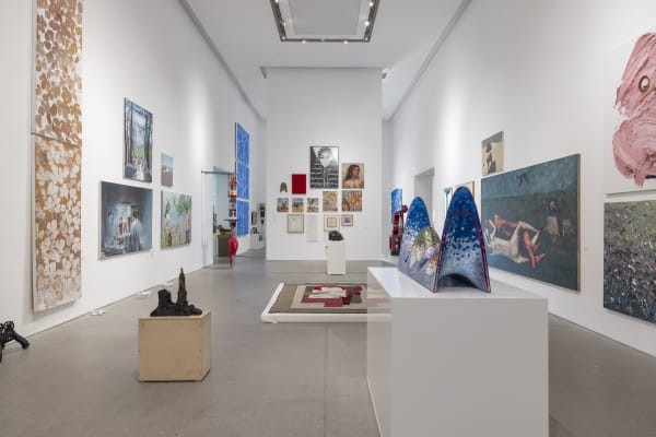 Installation view of Soft Edge of the Blade Vol.3 , a group presentation of works in Leila Heller Gallery in collaboration with Zaal Art Gallery.