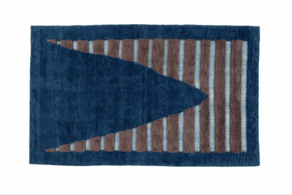 Taher Asad-Bakhtiari, "Tribal Weave", 2024, Gabbeh woven wool with exposed warp, 67 × 106 1/4 × 1 in | 170.2 × 269.9 × 2.5 cm