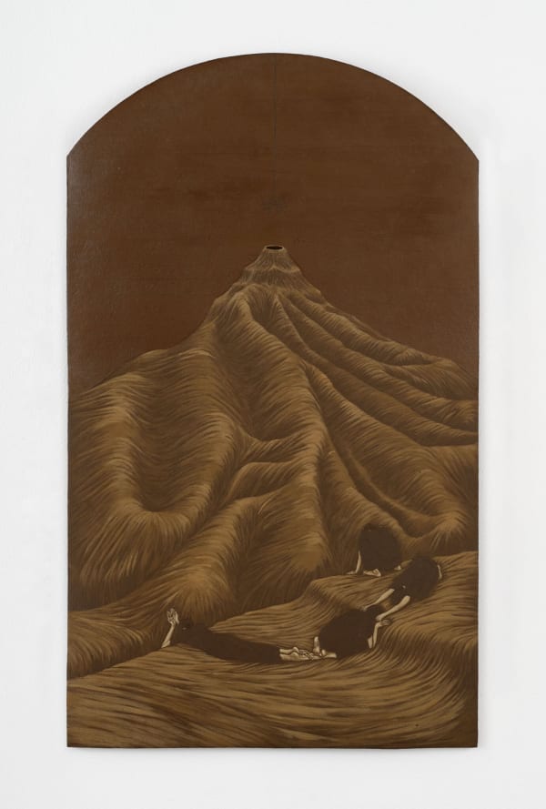 Roksana Pirouzmand, between creases and folds of mountains, 2024. Ceramic, 36 x 21.25 x 0.75 inches (91.5 x 54 x 2 cm.)