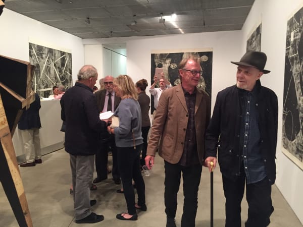 Mel Kendrick and Barry Le Va at Kendrick's exhibition opening