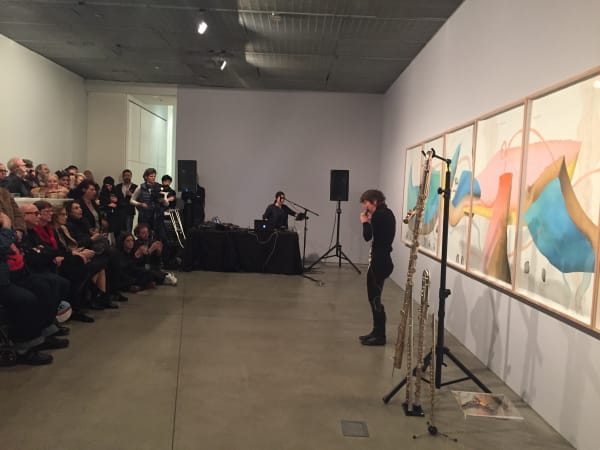 Claire Chase performing in collaboration with Jorinde Voigt