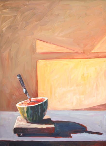 Watermelon with Knife