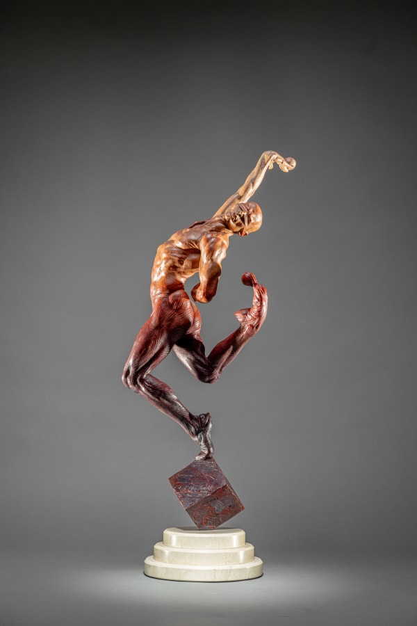Leap of Faith, Third Red, 2015 Richard MacDonald Bronze with red patina 34.5" x 14.5' x 10.5"