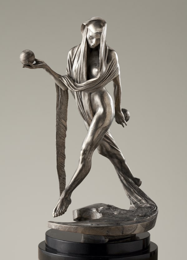 Nightfall, Third Life, Platinum , 2010 Richard MacDonald Bronze with Platinum Patina 29" x 16" x 14.5"