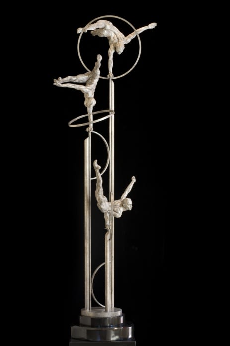 Caruso Triptych, Platinum by Richard MacDonald