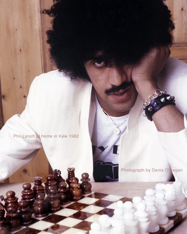 Phil Lynott playing chess