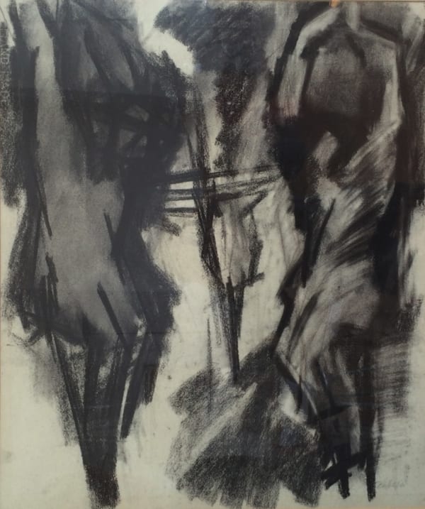 The Three Crosses, 1960 Charcoal on paper 56.5 x 66.5cm