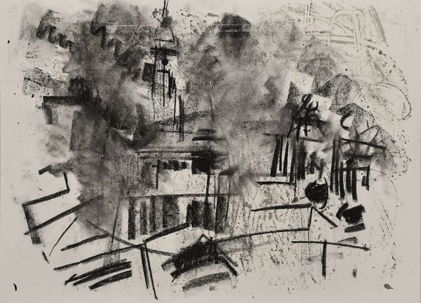City of London, c. 1997 Charcoal on paper 56 x 76cm