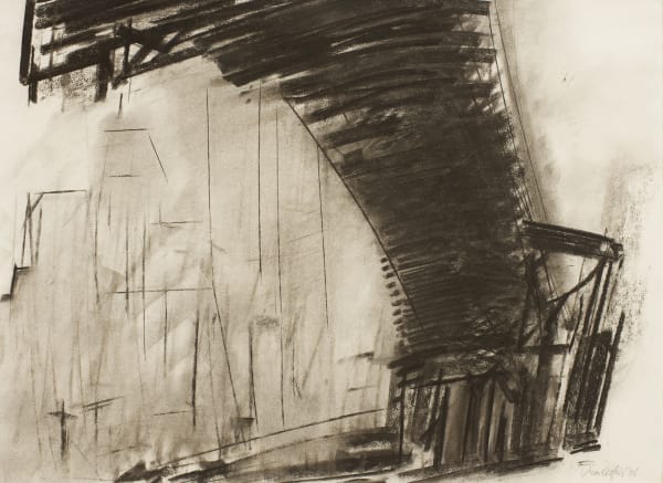 Lower Manhattan from under the Brooklyn Bridge (Version 1), 1996 Charcoal on paper 57 x 77.5cm Pallant House Gallery, Chichester