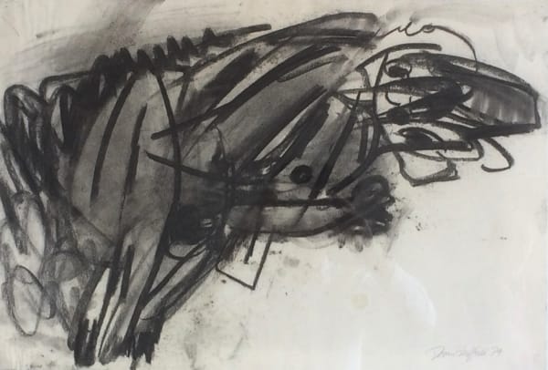 Reclining Nude, 1979 Charcoal on paper 38 x 56cm