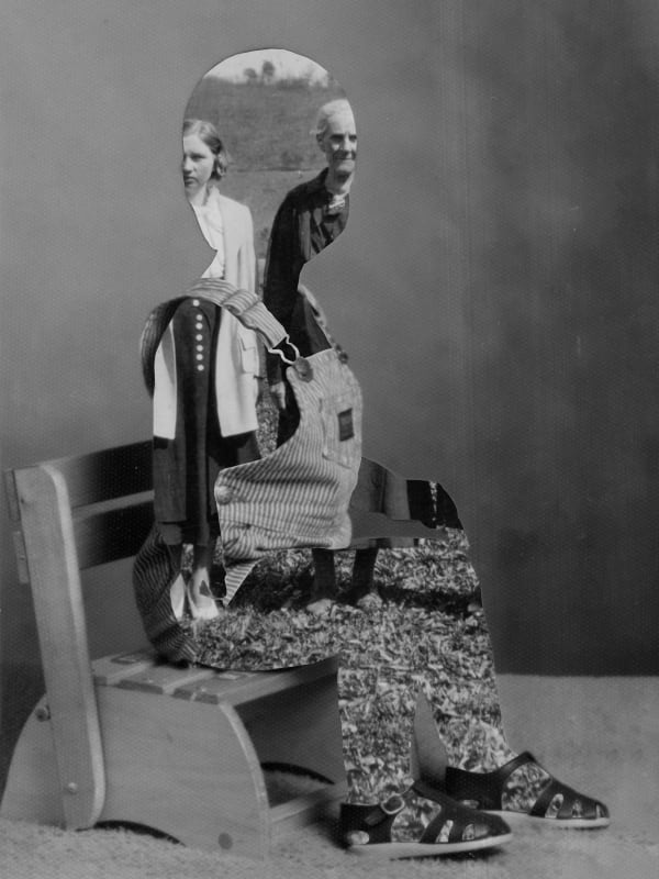 Kevin Hetzel Transitions in Family Portraiture, 2020 Cut paper collage, 20 x 15”