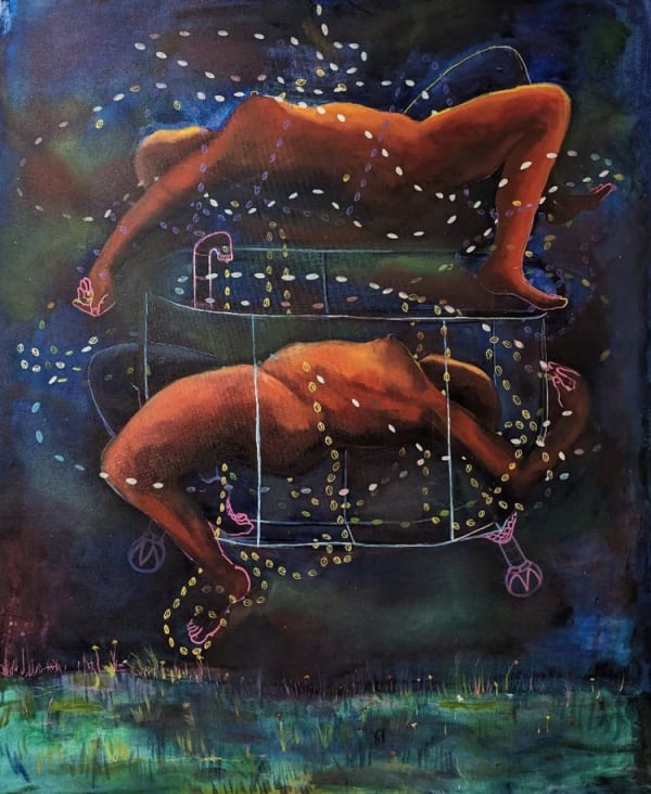 Bathhouse ~ Lovers Quarrel, oil on canvas