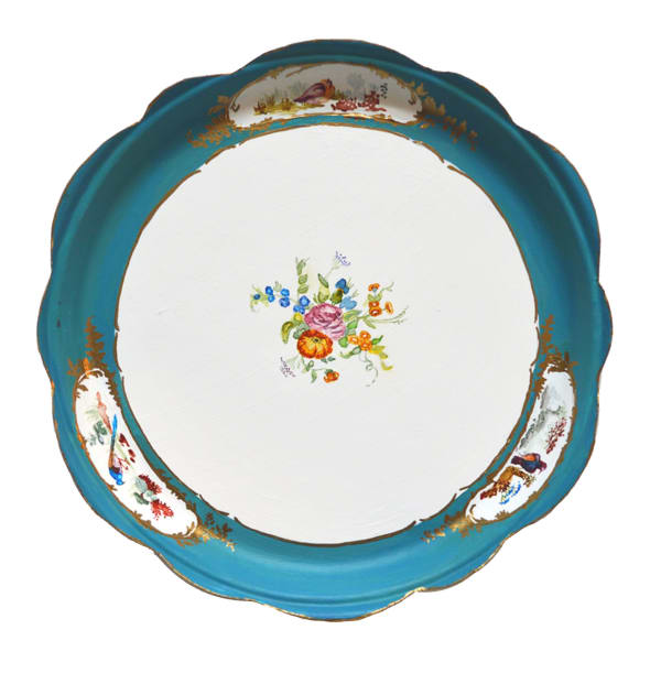 Severes Porcelain Factory 9 x 9 x 1", Paper plate, acrylic paint, watercolor, 2019