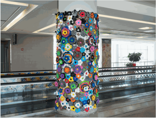 Wind Challenge 2021 Winner Natalie Kuenzi's 'We the Flower Field' at Philadelphia International Airport