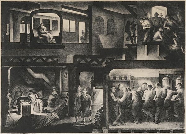 Benton Spruance, The People Work - Night, 1937