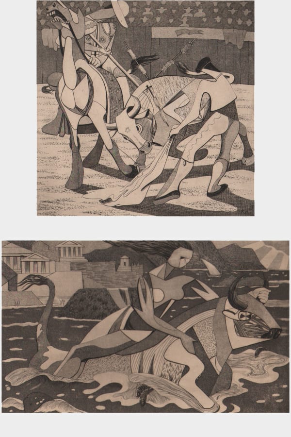 Roderick Mead, Untitled (Bullfight & Europa & the Bull), c. 1936