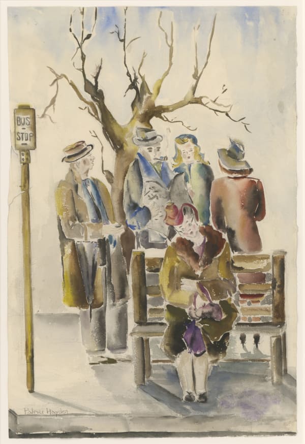 Palmer Hayden, Untitled (Bus Stop), c. 1935