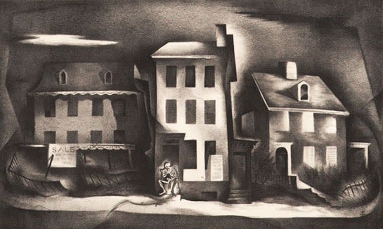 Benton Spruance, Visitor to Germantown, 1935