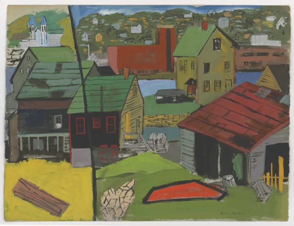 Morris Blackburn, Rooftop in Curved Space (Gloucester), c. 1950
