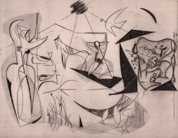 Terry Haass, Landscape with Animals, c. 1947