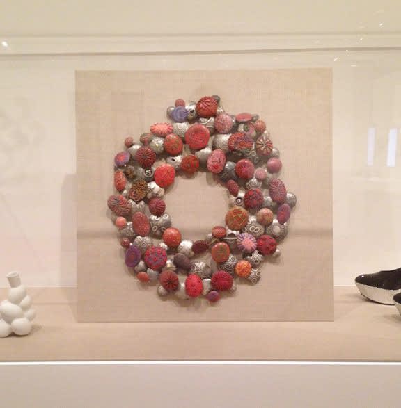 Pillow Collar Necklace, 2008, polymer clay, silver & gold