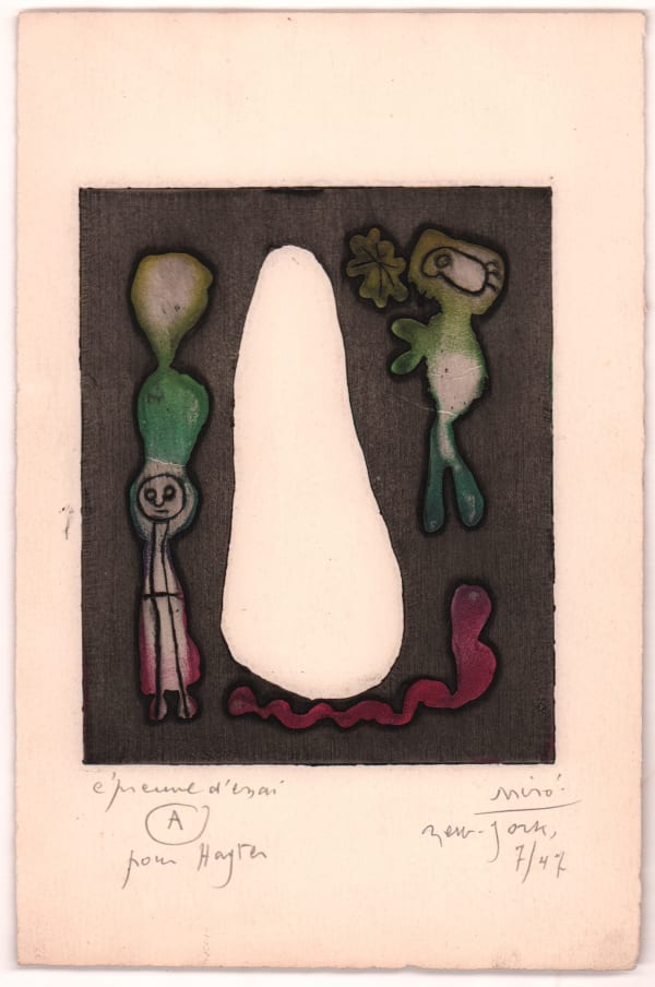 Miró in New York, 1947: Miró, Hayter and Atelier 17 to open in April