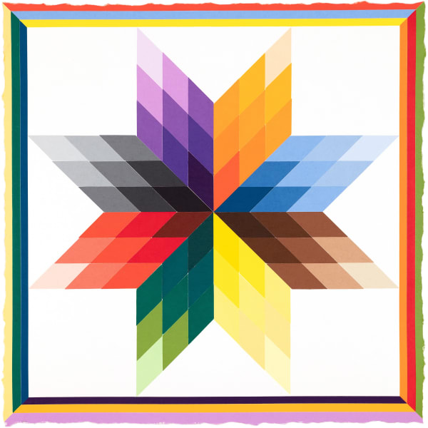 Polly Apfelbaum Durham Press Barn Star Woodblock Monoprint