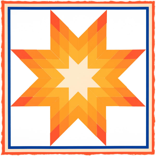 Polly Apfelbaum Durham Press Barn Star Woodblock Monoprint