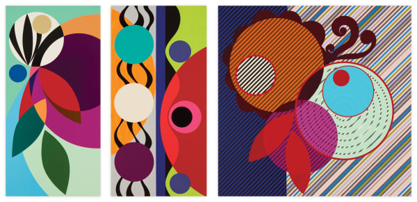 Beatriz Milhazes Durham Press Gold Rose Series Red Pepper Woodblock Screenprint Edition