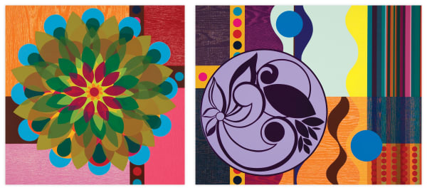 Beatriz Milhazes Durham Press Gold Rose Series Salt Woodblock Screenprint Edition