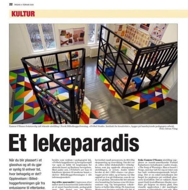 Exhibition review: Et lekeparadis, Dagsavisen, Oslo, Norway