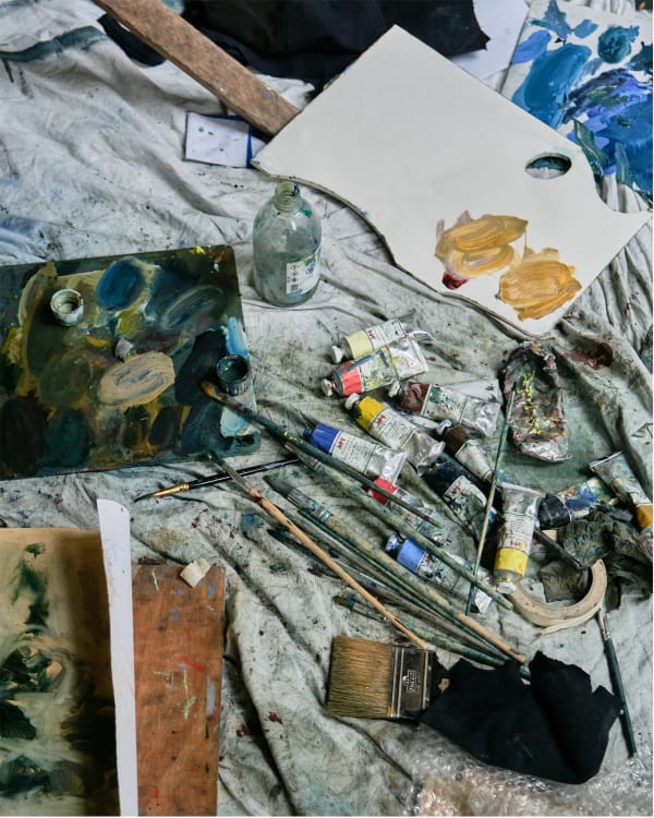 Tyga’s early work was mainly monochrome. A trip to India helped her embrace colour, which she now uses in oils, pastels and ink.