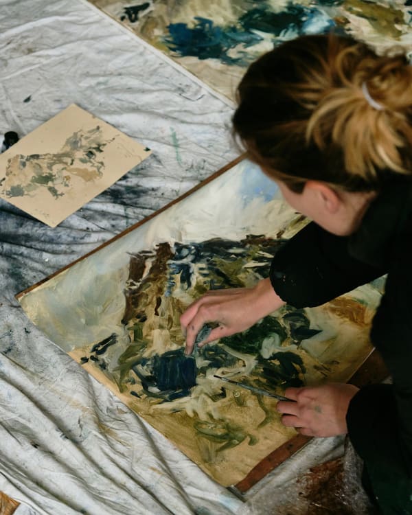 Painting mostly from memory helps bring an intensity to her works and a strong sense of energy, she says.