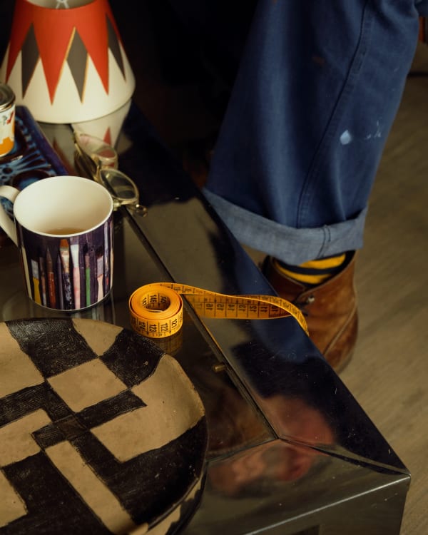 Alvaro's 'secret weapon' during the making process is his flexible measuring tape which allows for precision when he creates geometric designs.