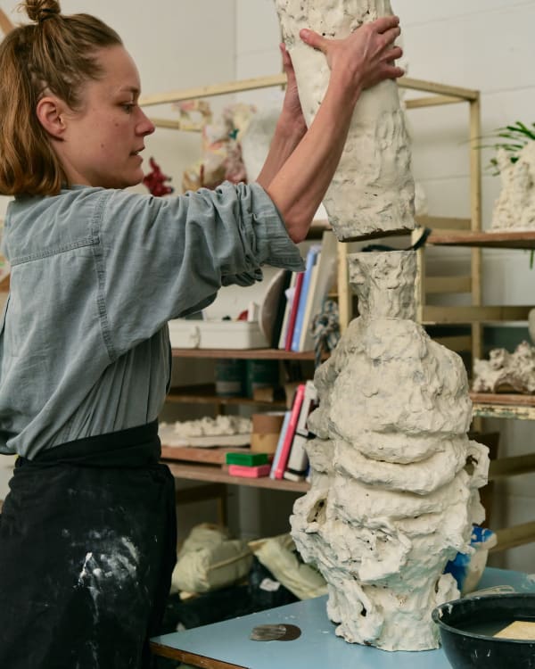 New larger pieces are created by stacking smaller components