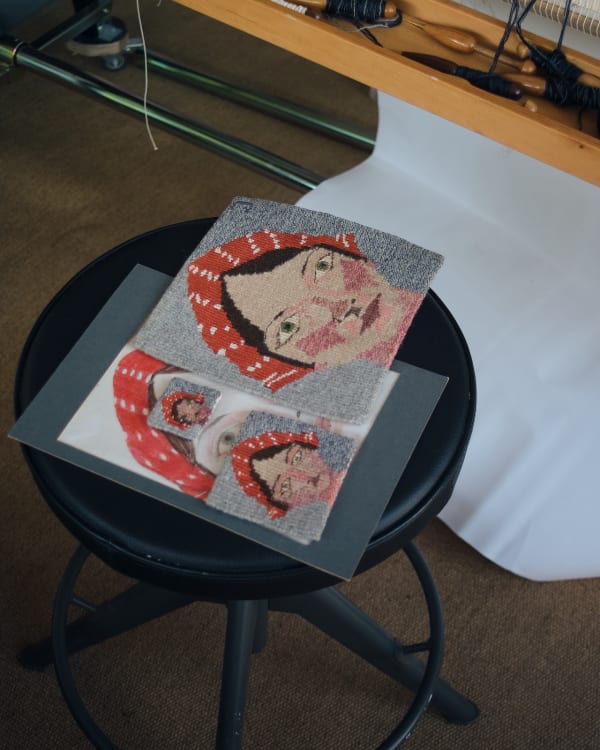 "My self-portrait, à la Anni Albers, at art school. She is my great heroine. Once we’d completed it, they said ‘right, now do it half the size!’"