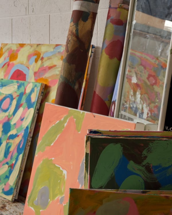 The Dalston studio is 'work' for Zach and he will do a solid working week in there, combining painting, research and several trips to the coffee shop next door