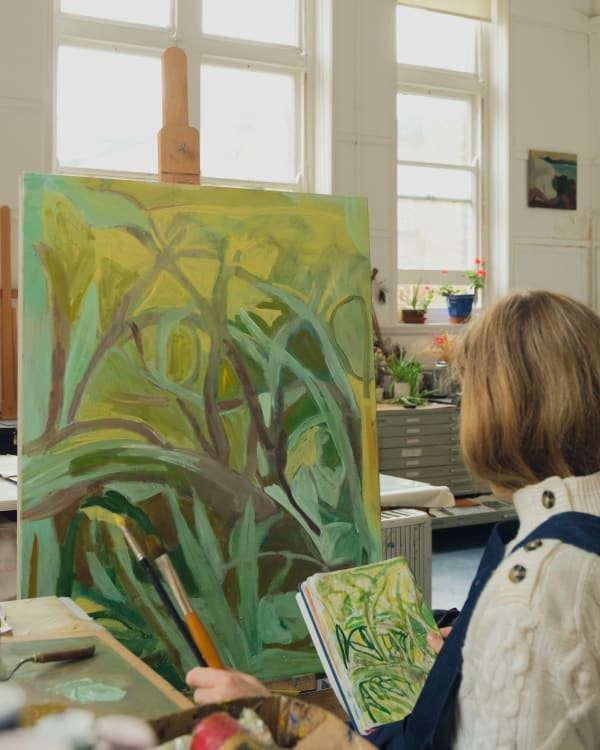 "If it’s a question page, then I take that into a bigger piece and I will start to investigate it through watercolour and ink and maybe print and finally maybe oil."